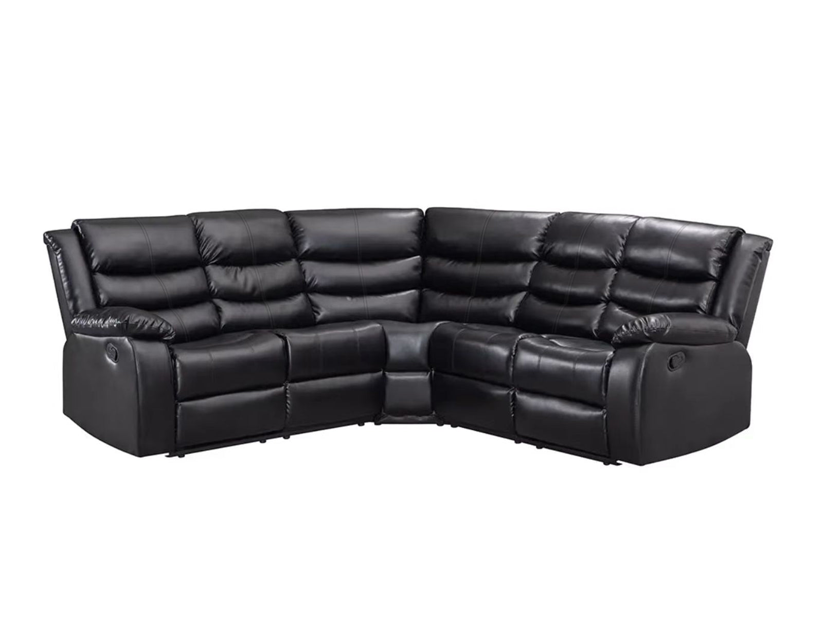 DS Khloe Recliner Sofa Set PU Black